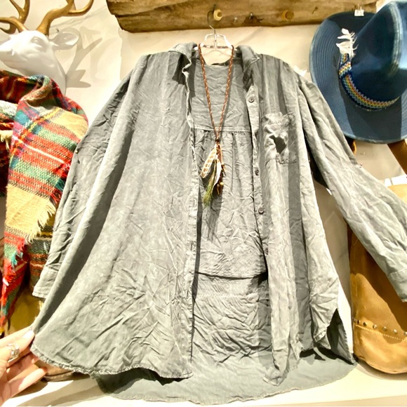 Upcycled Wildlife boho rustic shirt/shacket w country farmhouse vibe - Picture 14 of 16